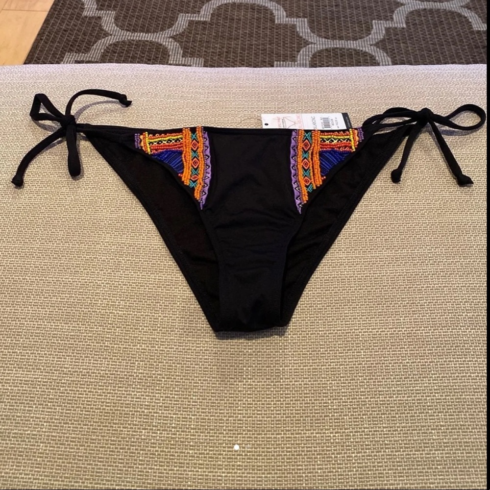 Billabong beaded string bikini bottom black M
